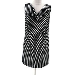 NWT Tyler Boe polka dot cowl neck dress black white sz M